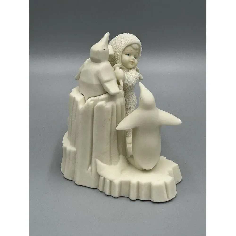 Department 56 I’m An Artist Porcelain White Figurine Child with Penguins 6842-0